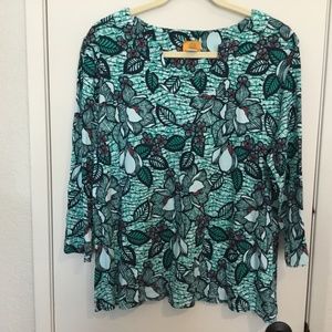 RUBY RD WOMAN Turquoise Tee Size 1X